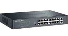 Load image into Gallery viewer, MERCURY 18Port 16PoE 214W 1000Mbps VLAN Switch IEEE802.3af/at Max PoE 214W 18 ports Ethernet PoE RJ45 Gigabit Switch Plug&Play