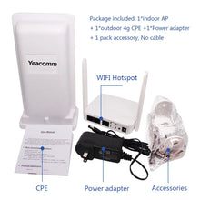 Load image into Gallery viewer, Yeacomm YF-P11K 4G CPE WiFi Kit outdoor LTE Router and indoor Wireless Access Point 2*LAN 2.4GHz WiFi Router Repeater Signal Booster
