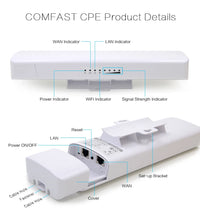 Load image into Gallery viewer, 3-5km 5.8G Outdoor CPE 900Mbps Long Range Extender High Power Signal Amplifier Waterproof Wireless Bridge