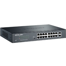 Load image into Gallery viewer, MERCURY 18Port 16PoE 214W 1000Mbps VLAN Switch IEEE802.3af/at Max PoE 214W 18 ports Ethernet PoE RJ45 Gigabit Switch Plug&Play