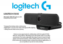 Load image into Gallery viewer, Logitech C925e 1080p Webcam Autofocus USB Cam with HD Video and Built-In Stereo Microphones Professional Wide Angle Camera
