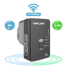Load image into Gallery viewer, Wavlink Dual Band Wireless WiFi Repeater 2.4G&5G WiFi Extender/Router WiFi Boost Easy Install Wall-plug WPS Button