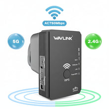 Load image into Gallery viewer, Wavlink Dual Band Wireless WiFi Repeater 2.4G&5G WiFi Extender/Router WiFi Boost Easy Install Wall-plug WPS Button