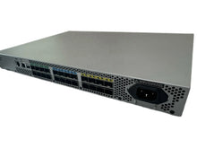 Load image into Gallery viewer, Brocade G610 series 24 port switch, 8 port activation, including 8 Brocade 32Gb/s shortwave multi-mode modules, port side exhaust