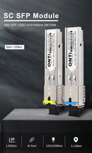 Load image into Gallery viewer, ONTi 1.25G BIDI SC Connector Transceiver WDM SFP Module Gigabit Single Mode Fiber Optical Ethernet Compatible with Cisco Switch