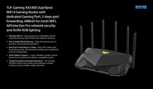 Load image into Gallery viewer, ASUS TUF-AX5400 AX5400 TUF Gaming Dual Band WiFi 6 Gaming Router With Dedicated Gaming Port, 3 Steps Port Forwarding AiMesh WiFi