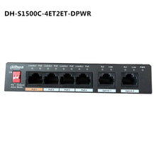 Load image into Gallery viewer, Dahua 4ch PoE Switch DH-S1500C-4ET2ET-DPWR 4CH Ethernet Switch with 250m Power Transit Distance Support PoE PoE+&Hi-PoE Protocol