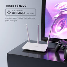 Load image into Gallery viewer, Tenda F3 300Mbps wireless router Repeater AP router Mode 1WAN+3LAN RJ45 Port Multi Language Firmware 3 Internal Antenna