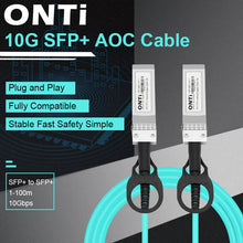 Load image into Gallery viewer, ONTi 10G SFP+ AOC Cable - 10GBASE Active Optical SFP Cable, 1-100Meter, for Cisco, Huawei, MikroTik, HP, Intel, Dell...Etc Switches