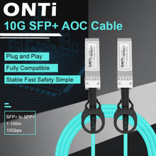 Load image into Gallery viewer, ONTi 10G SFP+ AOC Cable - 10GBASE Active Optical SFP Cable, 1-100Meter, for Cisco,HW,MikroTik,HP,Intel,Dell...Etc Switch