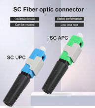Load image into Gallery viewer, ONTi Newest 50-200pcs SC UPC/APC Single-Mode Fiber Optic Quick connector FTTH Cold Connector Tool Field Assembly Adapter
