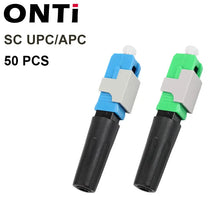 Load image into Gallery viewer, ONTi Newest 50-200pcs SC UPC/APC Single-Mode Fiber Optic Quick connector FTTH Cold Connector Tool Field Assembly Adapter
