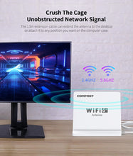 Load image into Gallery viewer, COMFAST 360° High Gain Extended 4dBi dual band Antenna 1.5M Extension base SMA Connector for 802.11AX Wifi 6 Router and Network Card