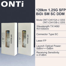 Load image into Gallery viewer, ONTi 1.25G BIDI SC Connector Transceiver WDM SFP Module Gigabit Single Mode Fiber Optical Ethernet Compatible with Cisco Switch