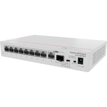Load image into Gallery viewer, Huawei S110-8P2ST Unmanaged Switch 8x 10/100/1000BASE-T ports, PoE+, 1x GE SFP port, 1x 10/100/1000BASE-T port, AC power, power adapter, Eight GE PoE+