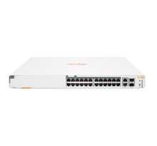 Load image into Gallery viewer, HPE Aruba Instant On 1960 24-port PoE GbE L2+ Smart Managed Switch with 24x RJ-45 10/100/1000 PoE (CL4 and CL6), 2x SFP+ 10GbE, 2x 10GBASE-T JL807A