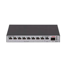 Load image into Gallery viewer, H3C S1600V2-10P-HPWR L2 Ethernet Switch with 9x 10/100/1000 BASE-T Ports (8x PoE+ Ports) and 1x 1G SFP Port, 125W PoE+ Capacity, AC PSU