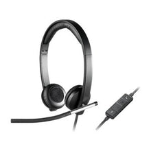 Load image into Gallery viewer, Logitech H650e Professional USB Headset Stereo, Enterprise-grade audio, Intuitive in-line controls, on-ear stereo headset with leatherette ear cushion