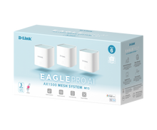 Load image into Gallery viewer, D-Link M15 AX1500 Mesh Router (3 Pack Mesh) Dual-band 2x2 WiFi 6, 1200Mbps (5GHz) + 300Mbps (2.4GHz) speeds, Coverage 5400 sq. ft. & mesh capabilities