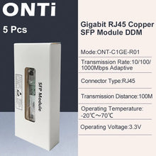 Load image into Gallery viewer, ONTi Gigabit RJ45 SFP Module 1000Mbps SFP Copper RJ45 SFP Transceiver Module Compatible for Cisco/Mikrotik Ethernet Switch