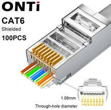 Load image into Gallery viewer, ONTi RJ45 Cat7/6/6A/5E Connector, RJ45 Crimper Tool Pass Through Crimp with Replacement Blade Ethernet Cable Stripper