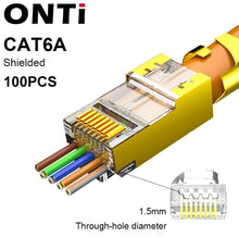 Load image into Gallery viewer, ONTi RJ45 Cat7/6/6A/5E Connector, RJ45 Crimper Tool Pass Through Crimp with Replacement Blade Ethernet Cable Stripper