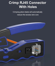 Load image into Gallery viewer, ONTi RJ45 Pass Through Crimper Tool and Rj45 Connector, Ethernet Crimper Crimping Tool Wire Stripper Cutter for Cat6a Cat5