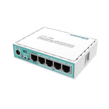 Load image into Gallery viewer, MikroTik - HEX Desktop Gigabit Router, 5 x 10/100/1000 Ethernet ports, 880MHz CPU, 256MB RAM, 1 x USB port, POE In, advanced configurations - RB750GR3