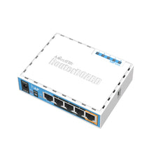 Load image into Gallery viewer, MikroTik hAP SOHO Access Point, 5x LAN, built-in 2.4GHz 802.11b/g/n 2x2 two chain wireless with integrated antennas, USB, desktop case, PSU