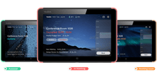 Load image into Gallery viewer, Yealink RoomPanel (Universal Version), multi-function room scheduling device with 8-inch touch screen, Android 9.0 OS, full RGB LED, dual Microphones