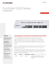 Load image into Gallery viewer, FortiGate-120G 5 Year plus FortiCare Premium + FortiGuard Unified Threat Protection FG-120G 18*GE RJ45 ports, 8*GE SFP, 4*10GE SFP+