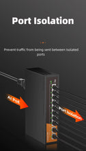 Load image into Gallery viewer, KeepLiNK 10-Port Gigabit Switch with 8-PoE and 2-RJ45 for Uplink Unmanaged Plug and Play
