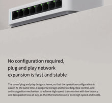 Load image into Gallery viewer, Xiaomi Mi 8Port RJ45 Gigabit Ethernet Switch 1000Mbps Mini Network Switch VLAN Ethernet Splitter LAN Mijia Router Hub