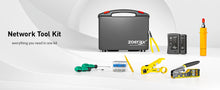 Load image into Gallery viewer, ZoeRax Network Tool Kit, RJ45 Crimp Tool kit Pass Through Crimper RJ45 Crimping Tool, Cable Tester, Punch Down Tool, Stripper