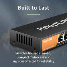 Load image into Gallery viewer, KeepLiNK 5-Port Multi-Gigabit 2.5Gbps Unmanaged Plug and Play Network Ethernet 2.5G Switch CE,FCC,RoHS Certified KP-9000-6XH-X