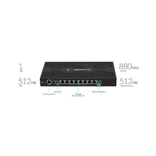 Load image into Gallery viewer, Ubiquiti Networks EdgeRouter 10X, 10-Port High-Performance Gigabit Router with PoE Flexibility, 10/100/1000Mbps, Passive PoE Power adapter, 2 Core CPU