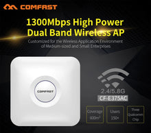 Load image into Gallery viewer, COMFAST CF-E375ACV2 AP1300Mbps Dual Band Gigabit AP Wave 2 Ceiling Access Point WiFi Router Signal Enhancement Covers Whole House