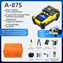 Load image into Gallery viewer, Fiber Optic Fusion Splicer Full set Hot Melt Machine Fully Automatic Fusion Splicer Fiber Optic Cable Trunk Wire Jumper A-87S