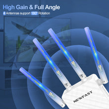 Load image into Gallery viewer, Newfast 1200Mbps WiFi Repeater 2.4G&5G Home Wireless Extender OLED Display 4*3dBi Antennas Signal Range Amplifier Router/AP
