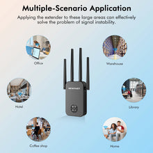 Load image into Gallery viewer, Newfast 1200Mbps WiFi Repeater 2.4G&5G Home Wireless Extender OLED Display 4*3dBi Antennas Signal Range Amplifier Router/AP