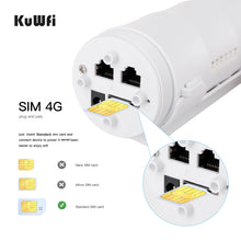 Load image into Gallery viewer, KuWFi 300Mbps Outdoor LTE WiFi CAT4 4G Wireless Router Detachable External Antenna WAN LAN Support 24V POE 64 Users