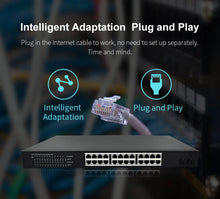 Load image into Gallery viewer, COMFAST 24-Port Gigabit POE Ethernet Switch With Rj45 Port 24* 10/100/1000M 2*SFP IEEE802.3af/at POE Power Switch Hotel Office