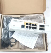 Load image into Gallery viewer, MikroTik CRS112-8P-4S-IN 8*Gigabit Ethernet Smart Switch with PoE-out, 4*SFP cages, 400MHz CPU, 128MB RAM, desktop case, RouterOS L5