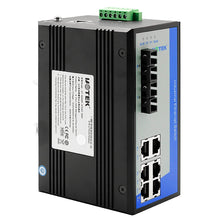Load image into Gallery viewer, UOTEK 6 Ports RJ45 Industrial Network Managed Ethernet Switch DIN-rail 2 Fibers 100M Single Mode SC UT-62208F-6T2SC-MNF