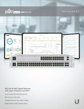 Load image into Gallery viewer, UBIQUITI USW-Pro-24-POE 24 Port PoE Layer 3 Switch Pro with 16 x GbE PoE+ Ports, 8x GbE Ports, PoE++ 400W, 2x10G SFP+ Ports, 88 Gbps Capacity