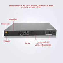 Load image into Gallery viewer, Huawei 3 Layers Gigabit Switch, 28 Gig SFP, 4*10/100/1000 or SFP, 4*10 Gig SFP+, 1 interface slot, 150W DC PSU, S5720-36C-EI-28S-DC