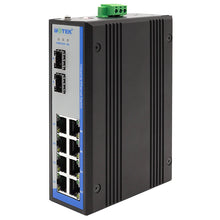Load image into Gallery viewer, UOTEK 10 Ports Unmanaged Full Gigabit Industrial Ethernet Switch RJ45 Port Low Power Consumption Ethernet Switch UT-6410GC-8GT2GP