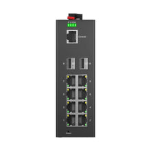 Load image into Gallery viewer, Bullscom Industrial 8-Port Gigabit PoE+ Switch 240W Budget, 2 SFP Managed DIN-Rail IP40 -40°C to 75°C, IEEE802.3af/at
