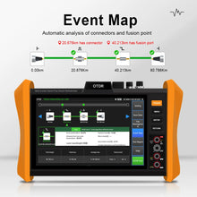 Load image into Gallery viewer, 8-Inch Touch Screen OTDR Tester Optic Fiber Live Test SC/UPC 150km Optical Reflectometer OPM OLS VFL Tester SC/UPC Connector