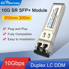 Load image into Gallery viewer, 10Gb SFP Module Multimode 10GBASE-SR 850nm Dual LC Compatible with Ubiquiti/Mikrotik/Cisco SFP-10G-SR Fiber Optical Transceiver